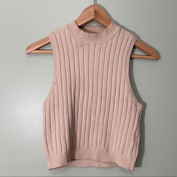 Forever 21 Tops - High Neck Mock Turtleneck Ribbed Knit Crop